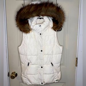 Faux fur trim vest